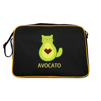 A funny avocado cat funny Avocato Cat - Retro Bag - black/gold - Back
