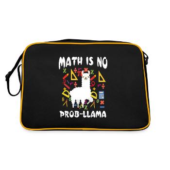Math is no problem funny math llama - Retro Bag - black/gold - Back