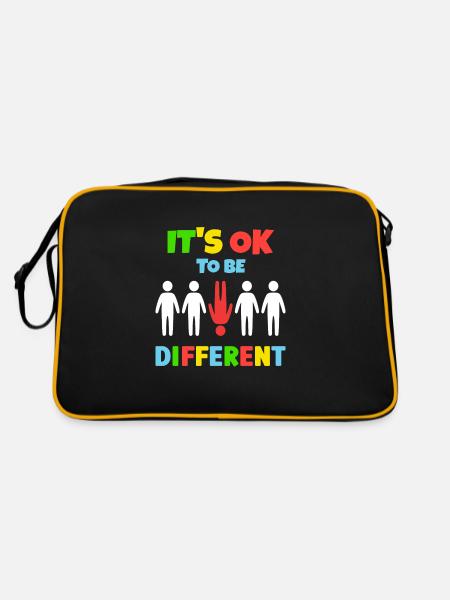 It's ok to be Different People - Retro Tasche - Schwarz/Gold - Hinten
