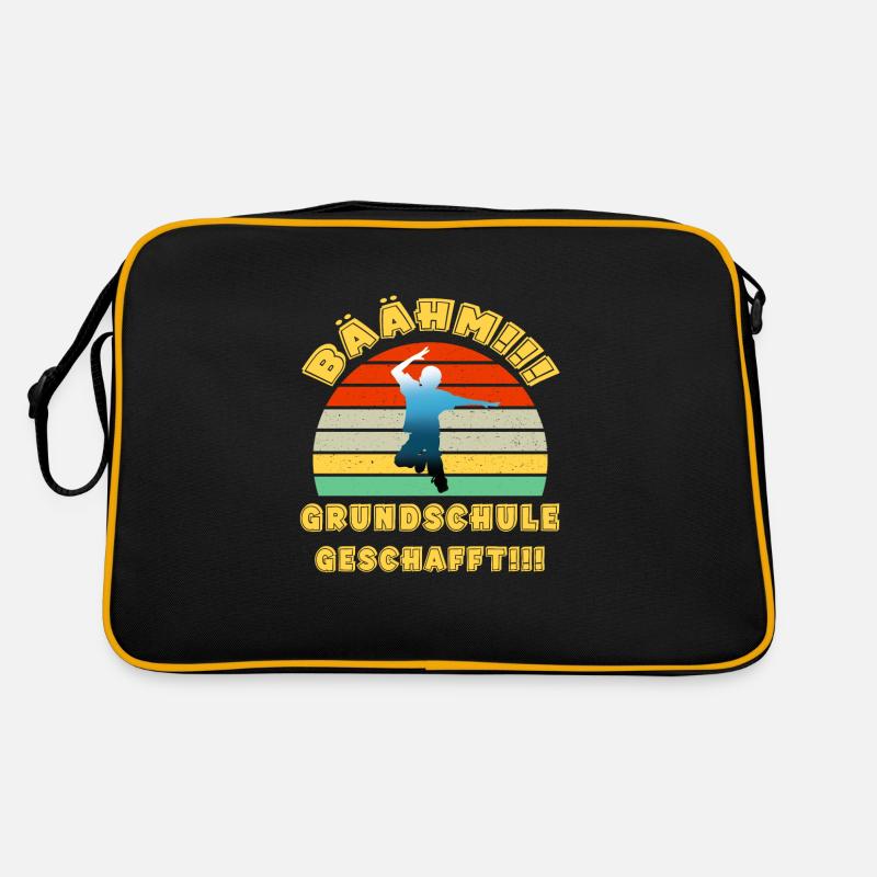Bäähm Grundschule ist Geschafft Schulkinder Schule Retro Tasche