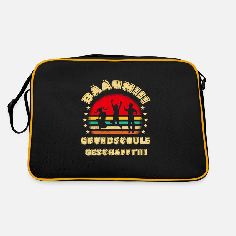 Bäähm Grundschule ist Geschafft Schulkinder Retro Tasche