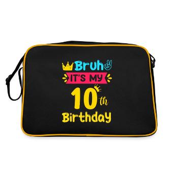 Bruh C’est mon 10e anniversaire 10 ans - Sac Retro - noir/or - Dos