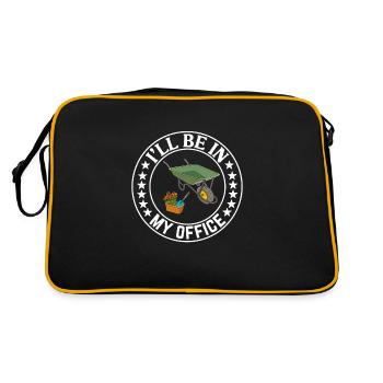 Je serai dans mon bureau le jardin travaille avec des fleurs - Sac Retro - noir/or - Dos