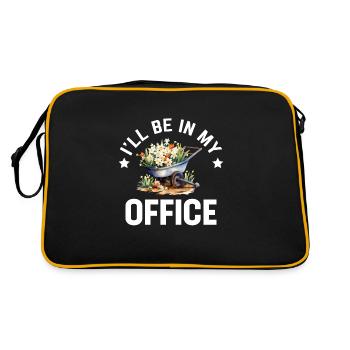 Je serai dans mon bureau le jardin travaille avec des fleurs - Sac Retro - noir/or - Dos