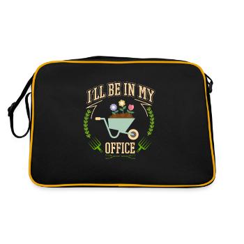 Je serai dans mon bureau le jardin travaille avec des fleurs - Sac Retro - noir/or - Dos
