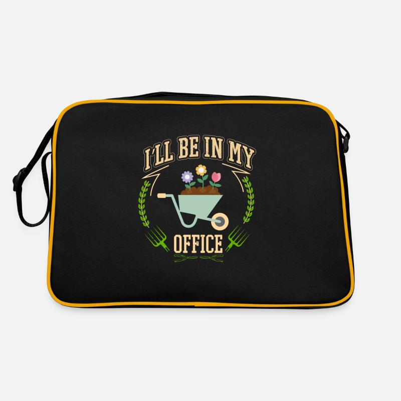 Je serai dans mon bureau le jardin travaille avec des fleurs Sac Retro