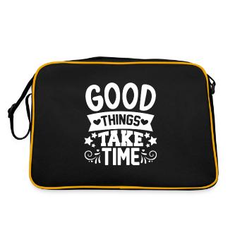 Good things take time Quotes and Sayings - Retro Bag - black/gold - Back