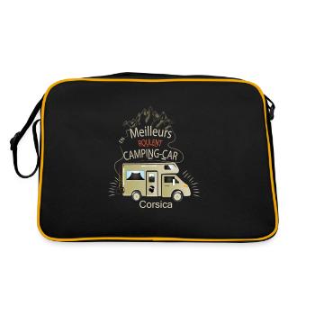 Corsica Camping Car France - Retro Tasche - Schwarz/Gold - Hinten