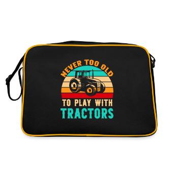 Never to old to play with Tractor - Retro Tasche - Schwarz/Gold - Hinten