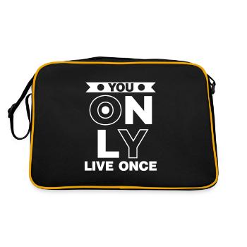 You only live once man lebt nur ein mal Spruch - Retro Bag - black/gold - Back