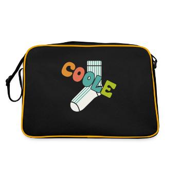 Chaussette cool - design motivant amusant - Sac Retro - noir/or - Dos