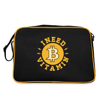 I Need Vitamin B funny Sayings about Bitcoin - Retro Bag - black/gold - Back
