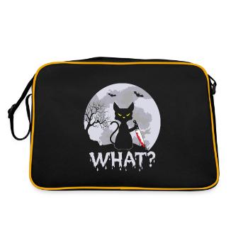 Drôle méchant couteau de chat what humour noir - Sac Retro - noir/or - Dos