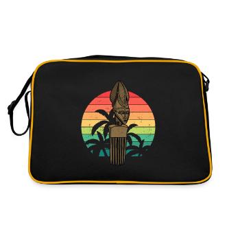 African History Afro Hairstyle Worsted Hair Pick - Retro Bag - black/gold - Back