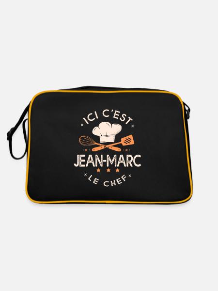 Jean Marc Chef Ici c est Jean-Marc le chef - Sac Retro - noir/or - Dos