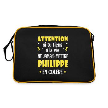 Philippe humour prénom philippe personnalisé - Sac Retro - noir/or - Dos