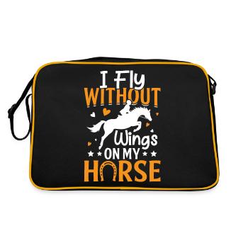 Je vole sans ailes sur mon cheval - tonneau - Sac Retro - noir/or - Dos