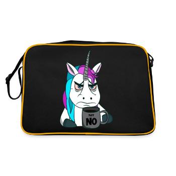 Licorne de mauvaise humeur avec tasse à café - Sac Retro - noir/or - Dos