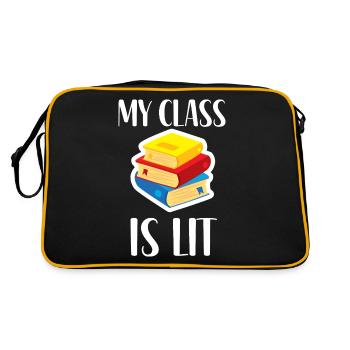 Meine Klasse ist Literatur - Retro Tasche - Schwarz/Gold - Hinten