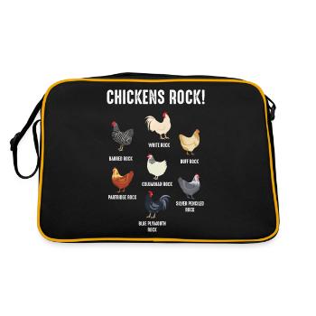 Types de poulets Éleveurs de poulets Cadeaux Agriculteurs Poulets - Sac Retro - noir/or - Dos