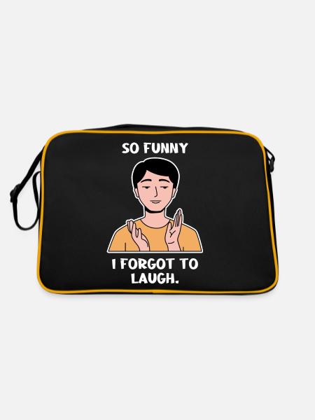 No Laugh Design für junge stolze Pinoys - Retro Tasche - Schwarz/Gold - Hinten