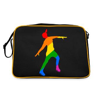 Regenbogenzauber auf Kufen: Elegante Eisprinzessin - Retro Tasche - Schwarz/Gold - Hinten