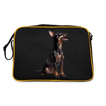 Manchester Terrier Dad Papa - Sac Retro - noir/or - Dos
