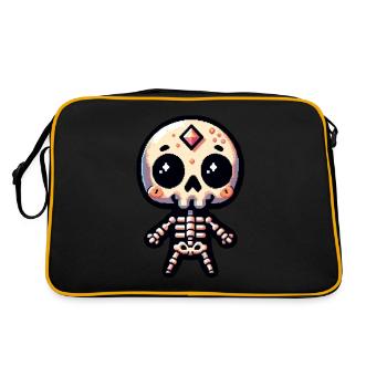 Pixelart Skeleton - Retro Bag - black/gold - Back