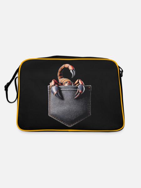 Skorpion - Retro Tasche - Schwarz/Gold - Hinten