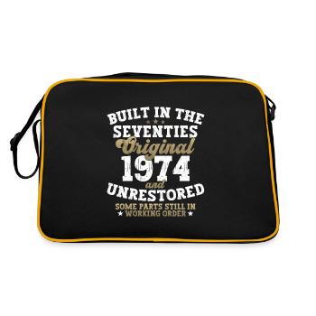 Construit dans les années soixante-dix 1974 48e anniversaire hommes - Sac Retro - noir/or - Dos