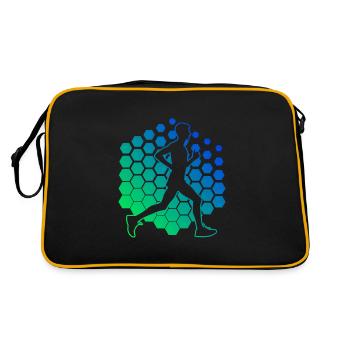 Course de fond Course à pied Jogging pour hommes - Sac Retro - noir/or - Dos