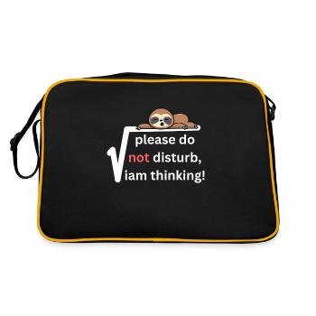 Bitte stören Sie mich nicht beim Denken! - Retro Tasche - Schwarz/Gold - Hinten