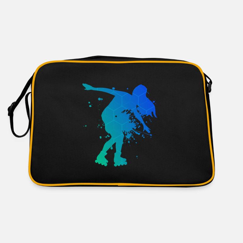 Rollerskaten Roller Skates Roller Skating - Retro Tasche - Schwarz/Gold