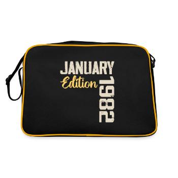 Birthday gift born in January 1982 - 1982 - Retro Bag - black/gold - Back