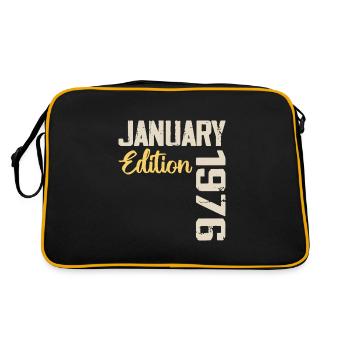 Birthday gift born in January 1976 - 1976 - Retro Bag - black/gold - Back