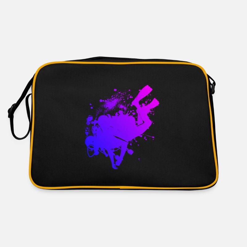 Plongée Hommes Plongée sous-marine Plongée libre - Sac Retro - noir/or