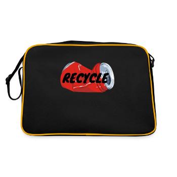 Recycling Umweltschutz Klimawandel Umwelt - Retro Tasche - Schwarz/Gold - Hinten
