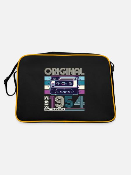 Original 1954 70th Birthday Gift Mens - Retro Bag - black/gold - Back