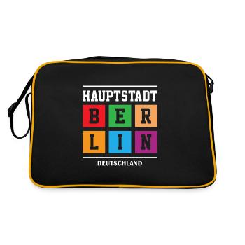 Hauptstadt Berlin - Retro Tasche - Schwarz/Gold - Hinten