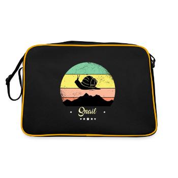 Escargot Vintage Rétro Animaux Coucher de soleil - Sac Retro - noir/or - Dos