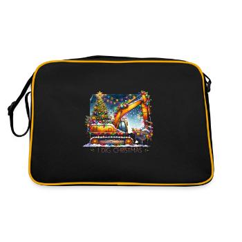Excavatrice Pelleteuse Bulldozer Noël Cadeau de Noël - Sac Retro - noir/or - Dos