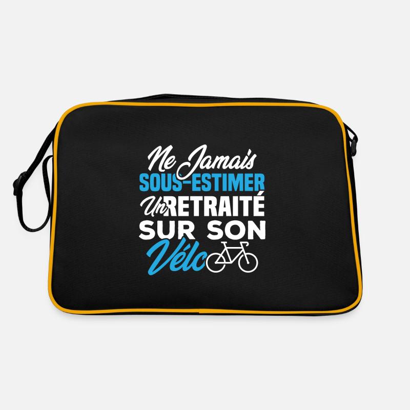Ne jamais sous estimer un retraité sur son vélo - Sac Retro - noir/or