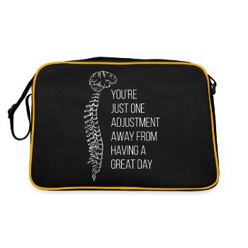 Physiotherapie Physiotherapeut Chiropraktik Chiro - Retro Tasche - Schwarz/Gold - Hinten