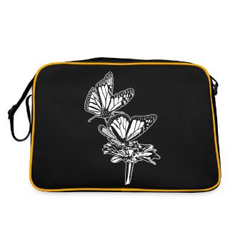 Monarch Butterfly Sketch Graphic Butterfly Lovers - Sac Retro - noir/or - Dos