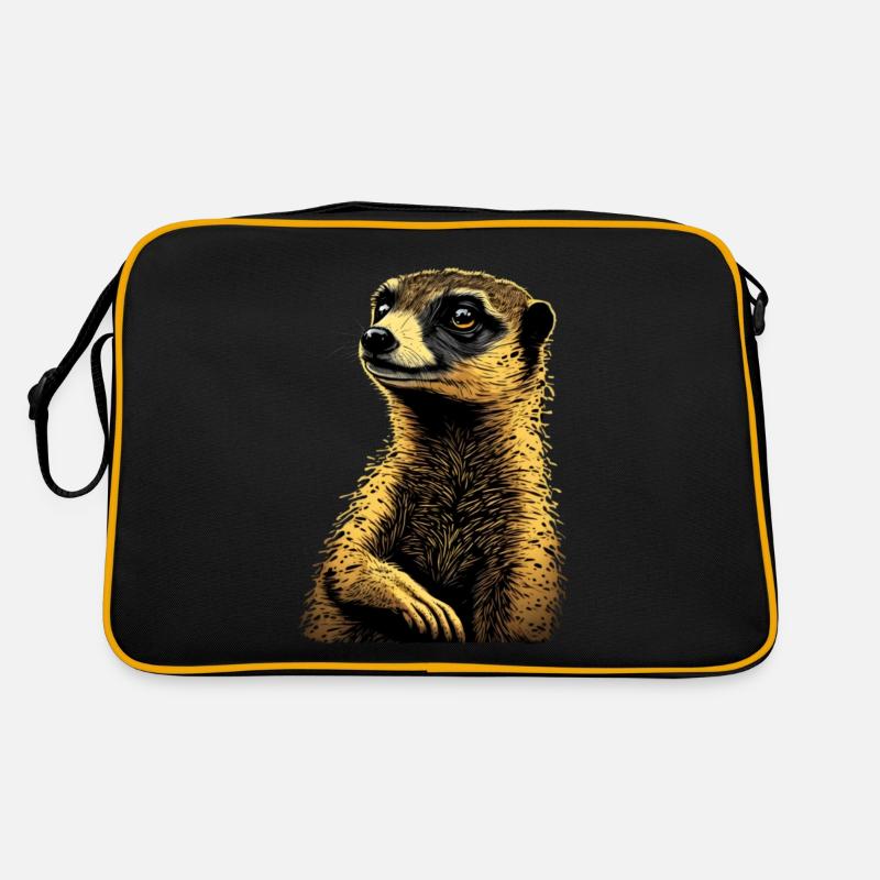 Erdmännchen blickt in die Ferne Retro Tasche