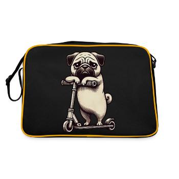 carlin drôle sur scooter bande dessinée dessin animé - Sac Retro - noir/or - Dos