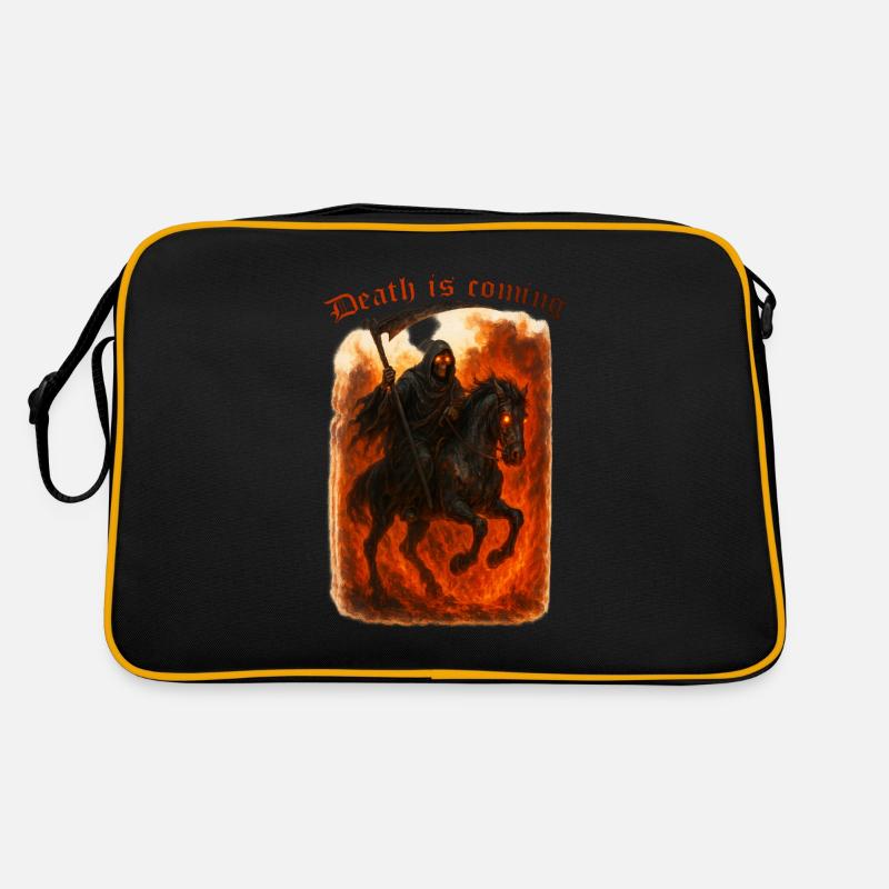 Death is comming - Retro Tasche - Schwarz/Gold