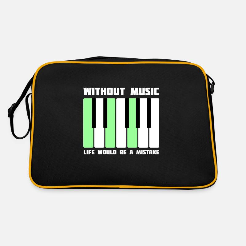 Without Music Life Would Be a Mistake - Retro Tasche - Schwarz/Gold