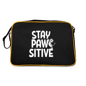 Stay Pawsitive Cats Team Cats Saying - Retro Bag - black/gold - Back