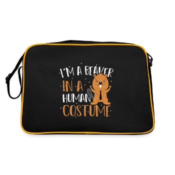 Je suis un castor en costume humain - Bieber - Sac Retro - noir/or - Dos